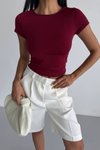Burgundy Crop Blouse