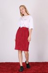 Bordo Midi Pleated Skirt