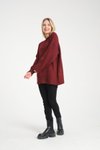 Bordo Oversize Basic Uzun Kazak
