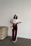 Bordo Oversize Unisex Eşofman Alt Üst İkili Takım