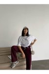 Bordo Oversize Unisex Eşofman Alt Üst İkili Takım