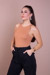Camel Çıtçıtlı Örme Body