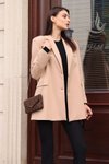 Camel Extra Over Size Blazer Ceket