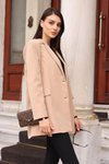 Camel Extra Over Size Blazer Ceket