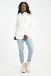 Ekru Fermuarlı Premium Oversize Triko Kazak