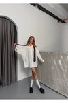 Ekru Modal Kumaş Oversize Gömlek