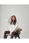 Ekru Oversize Basic Kazak