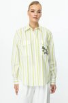Fıstık Yıldız Detaylı Çizgili Gömlek