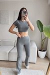 Füme Basic Tayt Crop İkili Takım