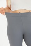 Füme Kışlık İçi Şardon Pamuklu Büyük Beden Fitilli İspanyol Paça Pantolon Tayt