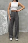 Gri Antrasit Palazzo Dabıl Kumaş Pantolon