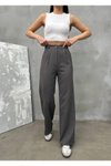 Gri Antrasit Palazzo Dabıl Kumaş Pantolon