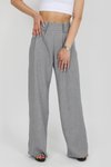 Gray Epaulet Linen Palazzo Pants