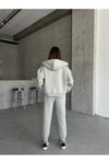 Gri Kapüşonlu Oversize Alt Üst Eşofman Takım
