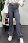 Gri Krep Kumaş Klasik Model Pantolon