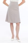 Gri Midi Dokuma Kloş Etek