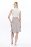 Gri Midi Dokuma Kloş Etek