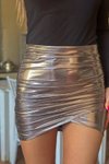 Gri Mini Shıny Etek