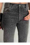 Gri Taşlı Premium Kot Pantolon