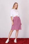 Rose Dusk Midi Pleated Skirt