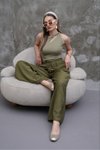 Haki Modal Kumaş Etek Pantolon