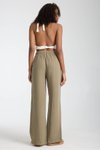 Haki Müslin Oversize Palazzo Pantolon