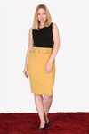 Mustard Midi Belted All-Season Skirt