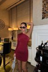 Hollywood Kırmızı Mini Adelina Tek Omuzlu Büzgü Elbise