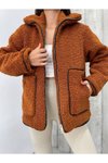 Kahve Detaylı Buklet Oversize Ceket