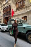 Kahve Uzun Detay Tül Elbise