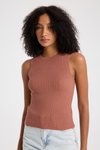 Kahverengi Basic Crop Triko