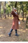 Kahverengi Kuşaklı Trençkot