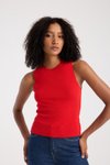 Kırmızı Basic Crop Triko