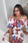 Kırmızı Şifon Madonna Yaka Crop Etek İkili Takım