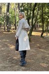 Krem Kuşaklı Trençkot