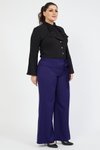 Lacivert Büyük Beden Kemerli Pantolon