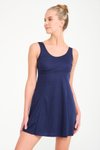 Lacivert Etekli Elbise Deniz Ve Havuza Uygun Hızlı Kuruma Özellikli Mayo