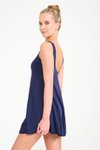 Lacivert Etekli Elbise Deniz Ve Havuza Uygun Hızlı Kuruma Özellikli Mayo