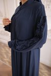 Lacivert Fırfır Detaylı Belmando Ceketli İkili Tesettür Takım