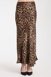 Leopar Uzun Saten Kumaş Etek