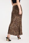 Leopar Uzun Saten Kumaş Etek