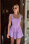 Lila Mini Ametist Elbise