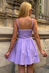Lila Mini Askılı Vanessa Dantel İşleme Elbise