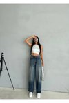 Mavi Koyu Tint Renk Straight Fit %100 Koton Denim