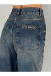 Mavi Koyu Tint Renk Straight Fit %100 Koton Denim