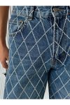 Mavi Loose Fit Önü Starlight Parlak Taşlı Tasarım Denim