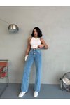 Mavi Punch Tasarım Wide Leg Jean Pantolon