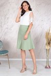 Mint Midi Mevsimlik Parçalıkloş Etek