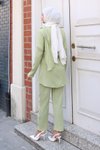 Mint Yeşili Pelerin Detaylı İkili Tesettür Takım