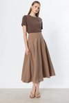 Mocca Midi Volanlı Mocha Etek